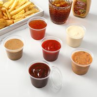 1OZ 2OZ 4OZ Récipient Alimentaire Réutilisable À Emporter Petite Mini Boîte d'Assaisonnement Joint Couvercle PET Transparent PP Plastique Sauce Trempette Tasse Avec Couvercle