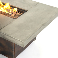 Brasero à gaz propane en métal durable pour intérieur/extérieur, design trapézoïdal en acier, modèle Peaktop AJ1168 40000 BTU
