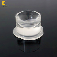 Puces LED 10w 50w Angle de faisceau 90 degrés Optique COB TIR Lentille en verre Réflecteur 45mm