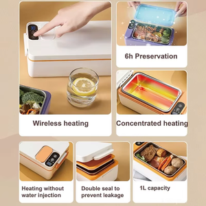 Boîte à <span class=keywords><strong>lunch</strong></span> électrique multifonctionnelle en acier inoxydable, boîte à <span class=keywords><strong>lunch</strong></span> chauffante électronique miniature pour la maison et les voyages, boîte à <span class=keywords><strong>lunch</strong></span> auto-chauffante - Product Image 2