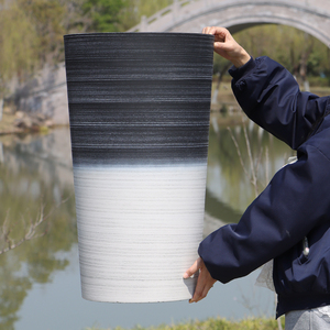 Nhà Máy 2025 Giá Bán Buôn Nhựa Mộc Mạc Chậu Hoa Với New Trung Quốc Phong Cách Vòng Hình Trụ Trồng Cho Các Nhà Máy Trong Nhà - Product Image 3