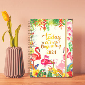 2024 impresión personalizada espiral cuaderno diario <span class=keywords><strong>Agenda</strong></span> diario semanal mensual organizador planificador - Product Image 2