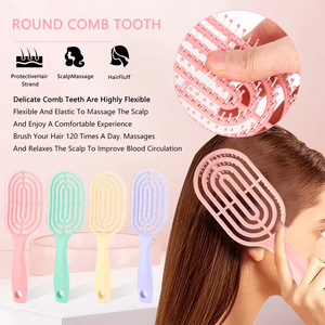 Peigne à cheveux en plastique avec logo personnalisé, design creux, antistatique, à ventilation incurvée, brosse démêlante <span class=keywords><strong>pour</strong></span> cheveux humides et secs, brosse <span class=keywords><strong>pour</strong></span> cheveux bouclés - Product Image 5