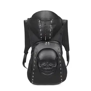 2023 New Halloween Steampunk PU Hooded Fashion Personality Carved Backpack