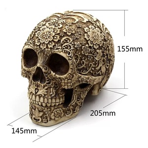 Statuetta <span class=keywords><strong>di</strong></span> teschio in resina con decorazioni floreali, statua <span class=keywords><strong>di</strong></span> teschio in stile messicano per il Giorno dei Morti, Dia de los Muertos, decorazione per la casa <span class=keywords><strong>di</strong></span> Halloween - Product Image 5