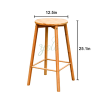 Nouvelles chaises hautes de bar en bois de luxe, style moderne, en bambou, pour chambre à coucher, avec revêtement en velours fait main