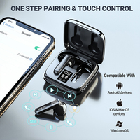 Écouteurs sans fil originaux TWS sans réduction de bruit, mini écouteurs Bluetooth TWS avec affichage LED