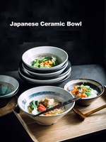 Bol à ramen en céramique de 8 pouces pour restaurant japonais Porcelaine de nouilles Vietnam Pho Passe au lave-vaisselle