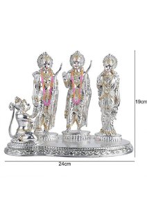 Silver Plated 24k <b>Gold</b> Plated Ram Darbar Idol Lord Rama Sita Lakshman Hanuman Religious <b>Statue</b> Handmade for Tabletop Home Office - Product Image 4