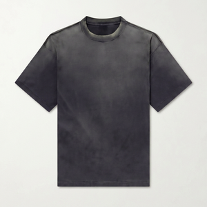 Camiseta Oversize Premium para Hombre, Lavado Ácido, Algodón Negro Vintage, Estilo Urbano, Venta al por Mayor, OEM, Personalizada - Product Image 1
