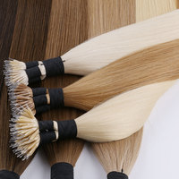 Delux Logo personnalisé brut Double dessiné indien Remi kératine extension de cheveux humains Nano anneau