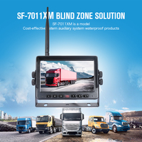 Moniteur de voiture sans fil AHD 7 pouces avec caméra, détection d'alarme AI BSD, écran quadruple avec enregistrement pour camion