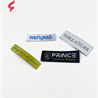 Étiquettes tissées haute densité personnalisées avec logo de marque, étiquettes brodées pour vêtements/chaussures