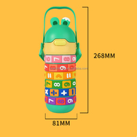 Nouvelle Bouteille Thermos Jiuao 430ml en Acier Inoxydable pour Enfants, Mignonne et Personnalisable, Portable pour le Camping avec Sangle et Paille