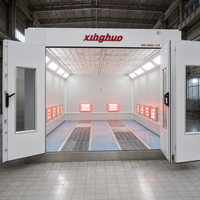 Cabine de peinture électrique robuste 53 kW à prix d'usine 80 ° Cabine de peinture automobile C Baking Car fiable avec éclairage 1000 lux, lumières supérieures et latérales