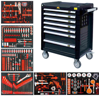 Chariot d'atelier professionnel VIKTEC 421PC avec 7 tiroirs pour réparation automobile