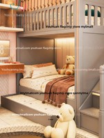 Lit superposé compact pour enfants, lit double ou triple pour jumeaux ou triplets, lit cabane pour chambre d'enfant avec rangement et conception sécurisée