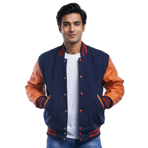 Vestes de baseball pour hommes les plus vendues avec patchs brodés, vestes varsity oversize pour hommes - Product Image 1