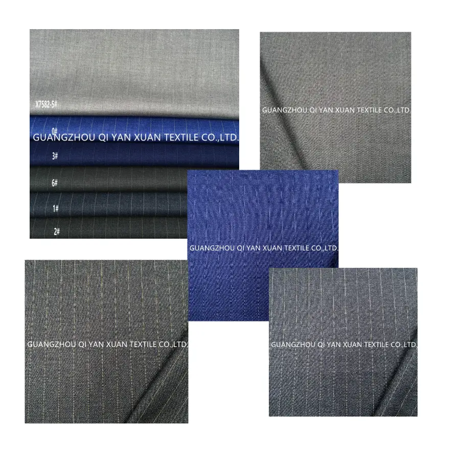 Spring and autumn new polyester fiber blend TR elastic classic color striped men's suit fabric