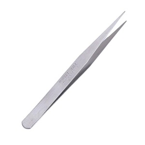 Pincettes en acier inoxydable à tête droite de précision 125 mm pour cils, ongles et outils de bricolage - Product Image 1