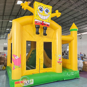 Juguetes <span class=keywords><strong>de</strong></span> <span class=keywords><strong>Bob</strong></span> <span class=keywords><strong>Esponja</strong></span> <span class=keywords><strong>de</strong></span> dibujos animados, casa inflable <span class=keywords><strong>de</strong></span> rebote y Tobogán, juguetes comerciales para niños, Castillo que rebota - Product Image 1