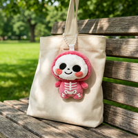 Gantungan Kunci Boneka Tengkorak Lucu Kawaii, Boneka Tengkorak Mini Halloween, Liontin Boneka Tengkorak Seram, Gantungan Tas Bulu Lembut, Hadiah