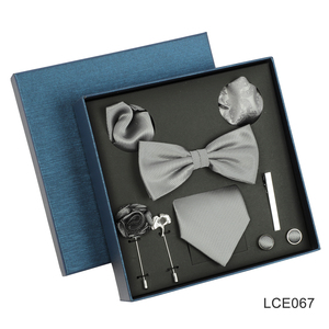 Set Formale 8 Pezzi <span class=keywords><strong>con</strong></span> Papillon per Sposo, Accessori Completi, Motivo Paisley Rosso, Regalo Formale per Serata di Gala, <span class=keywords><strong>Smoking</strong></span> - Product Image 5