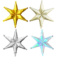 Decoración Navideña, Globo de Aluminio en Forma de Estrella Hexagonal para Colgar en la Pared