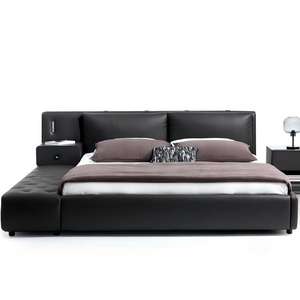 High Quality Modern Luxury L-Shaped <b>Bed</b> <b>Frame</b> Leather Upholstered <b>Platform</b> <b>Bed</b> for Master Bedroom - Product Image 1