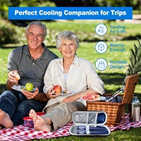 Étui de transport isotherme pour insuline avec 2 blocs réfrigérants pour lecteur de glycémie, seringues et kit de test – Étui de refroidissement pour insuline bleu