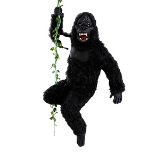 Combinaison de gorille noir à longue fourrure, costume de cosplay <span class=keywords><strong>King</strong></span> <span class=keywords><strong>Kong</strong></span> pour Halloween, costume de fête pour adulte avec masque et gants - Product Image 1