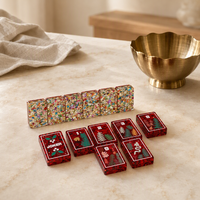 Ensemble de Mahjong américain prêt à être expédié, 160 tuiles, thème champagne, coffret cadeau de Noël de luxe, boîte en acrylique à 2 niveaux, livraison rapide maintenant
