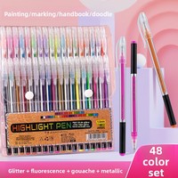 Lot de 48 mini-surligneurs scolaires à paillettes, surligneurs métalliques pour journalisation, pour étudiants, pour marquer les points clés, pour le graffiti et le dessin
