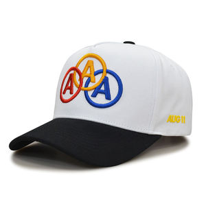 Casquettes de baseball unisexe en sergé de coton personnalisées avec logo, vente en gros, bicolores, visière incurvée, casquette de sport brodée sur mesure, Gorras - Product Image 5