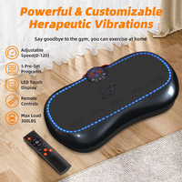 Plateforme vibrante de fitness à domicile en acier inoxydable avec écran LCD, télécommande, résistance réglable et tubes ABS, vitesse maximale 99