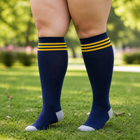 Chaussettes de compression montantes pour femmes grandes tailles, personnalisées, 15-20 mmHg, tricot lisse, performance, tube long, pour allaitement, OEM, vente en gros