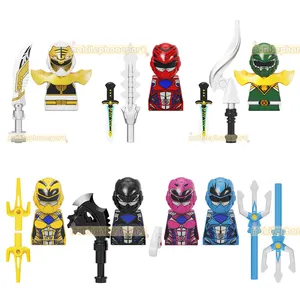 KF6144 Filme Rangers Mini Action Figure Branco Vermelho Amarelo Verde Rosa Guerreiro Soldado Building Block Figura Plastic Toy Bricks