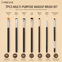 Lot de 7 pinceaux professionnels de maquillage pour les yeux : pinceaux à sourcils, à estomper et à estomper les imperfections