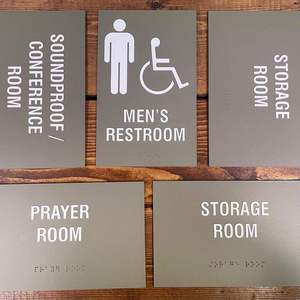 Señalización Táctil en Braille para Baños Accesibles para Discapacitados, Personalizada, <span class=keywords><strong>de</strong></span> Aluminio Cepillado, Impermeable, con Logotipo Personalizado - Product Image 5
