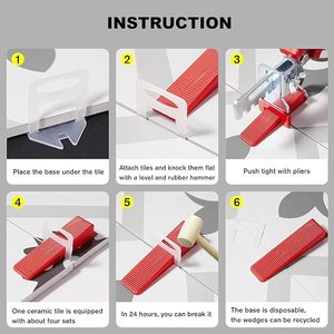 Clips de <span class=keywords><strong>carrelage</strong></span> réutilisables en PVC de haute qualité, cales, système de nivellement de <span class=keywords><strong>carrelage</strong></span> de conception industrielle pour l'ajustement des carreaux de céramique, OEM - Product Image 6