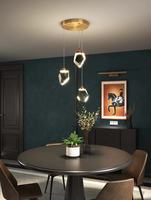 Lampe suspendue nordique à 3 lumières en cristal, pour Restaurant et île de cuisine