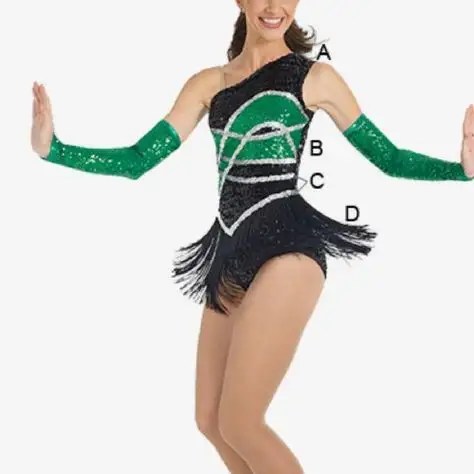 custom free design majorette dance team uniform costume custom outfits dancewear performance wear with sequins and fringe women