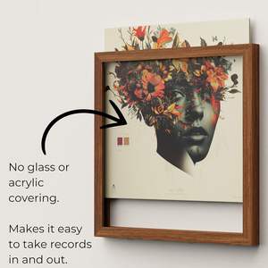 ชั้นวางแผ่นเสียงไม้ติดผนังทำมือ พร้อมช่องด้านบนสำหรับเปลี่ยนแผ่นเสียงได้ง่าย ตกแต่งผนังห้องดนตรี - Product Image 5