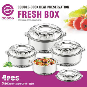 Juego de Recipientes para Alimentos de Acero Inoxidable de 1/2/3/5L con Tapa, Juego de Ollas Térmicas Redondas UA, Contenedor de Almacenamiento de Alimentos, Recipiente Térmico Grande - Product Image 3