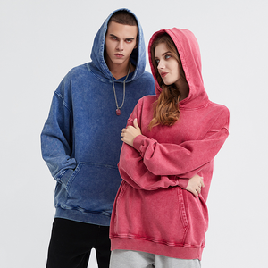 Sudadera con capucha de lavado ácido de gran tamaño con logotipo personalizado Fabricante Sudadera con capucha de algodón 100% Sudadera con capucha lavada vintage de alta calidad Sudaderas para hombre - Product Image 2