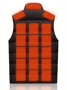 Gilet Unisex intelligente riscaldato 21 Zone con Logo personalizzato a temperatura intera impermeabile a temperatura costante e resistente al vento/gilet esterno - Product Image 6