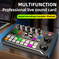 Interface de podcast de mélangeur audio de carte son en direct F998 avec effets de mélangeur DJ changeur de voix avec effets sonores pour PC karaoké Tiktok