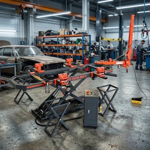 Mini machine à redresser les cadres en acier 360 °   Banc rotatif pour la correction automatique des collisions, équipement pour les ateliers <span class=keywords><strong>de</strong></span> réparation <span class=keywords><strong>de</strong></span> <span class=keywords><strong>carrosserie</strong></span> automobile - Product Image 1