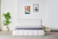 Lit rembourré en tissu ondulé de luxe avec coffre de rangement à vérin à gaz, taille et couleur personnalisables, vente en gros directe usine OEM