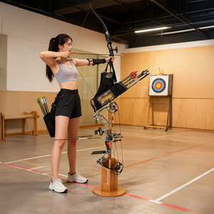 Soporte Moderno de Madera de Bambú para Arco y Flecha, Exhibidor Portátil de Tiro con Arco para Uso en Interiores y Exteriores - Product Image 3